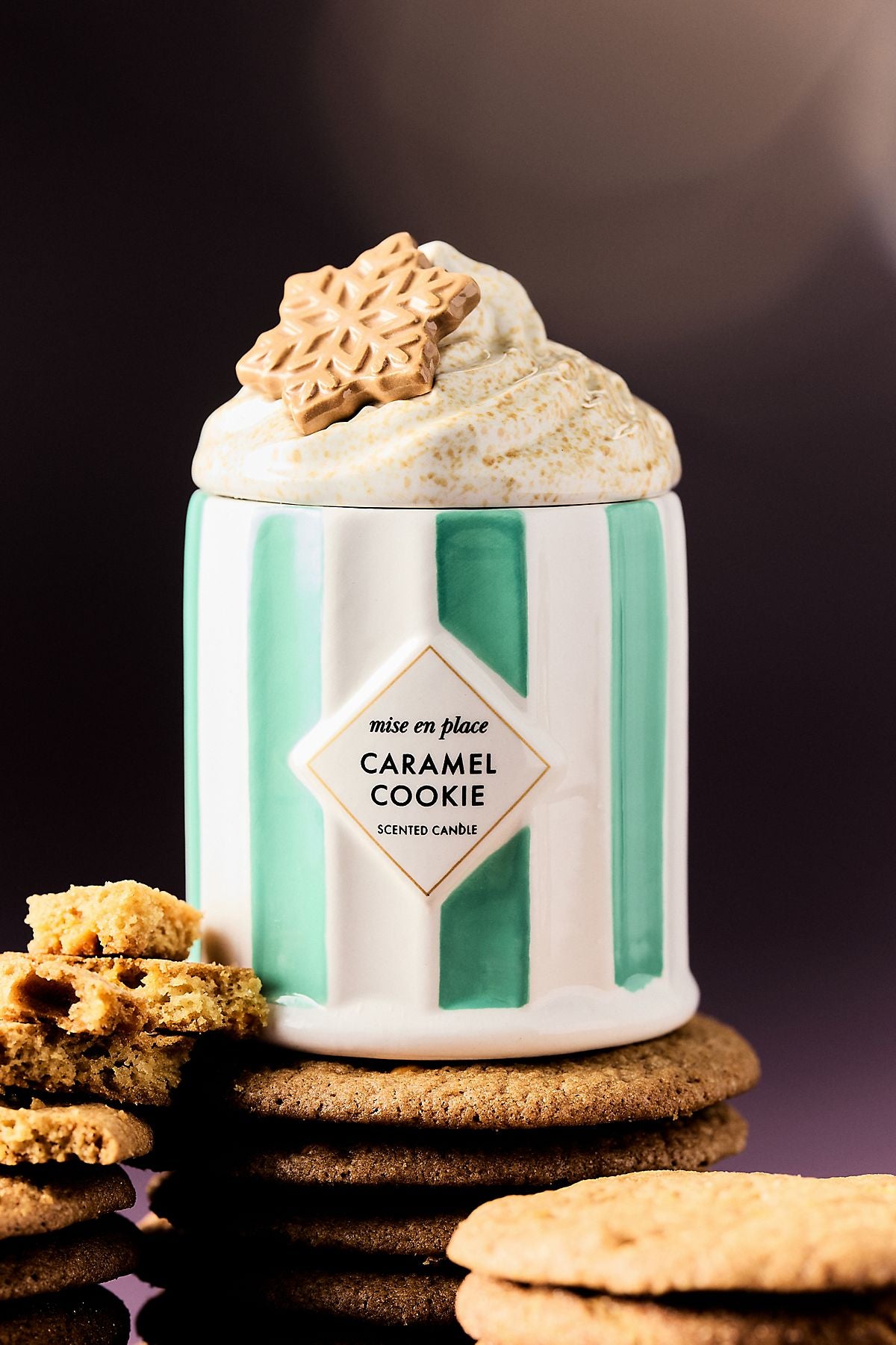 Bougie en céramique mise en place Gourmand Caramel Cookie