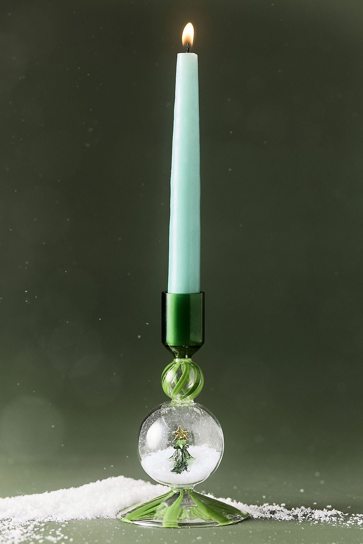 Bougeoir en verre tourbillon
