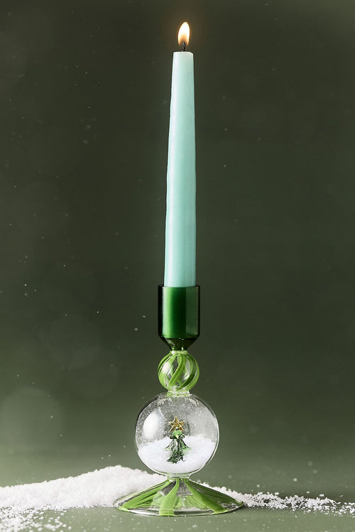 Bougeoir en verre tourbillon