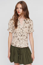 Pilcro Keira Waisted Tuxedo Blouse