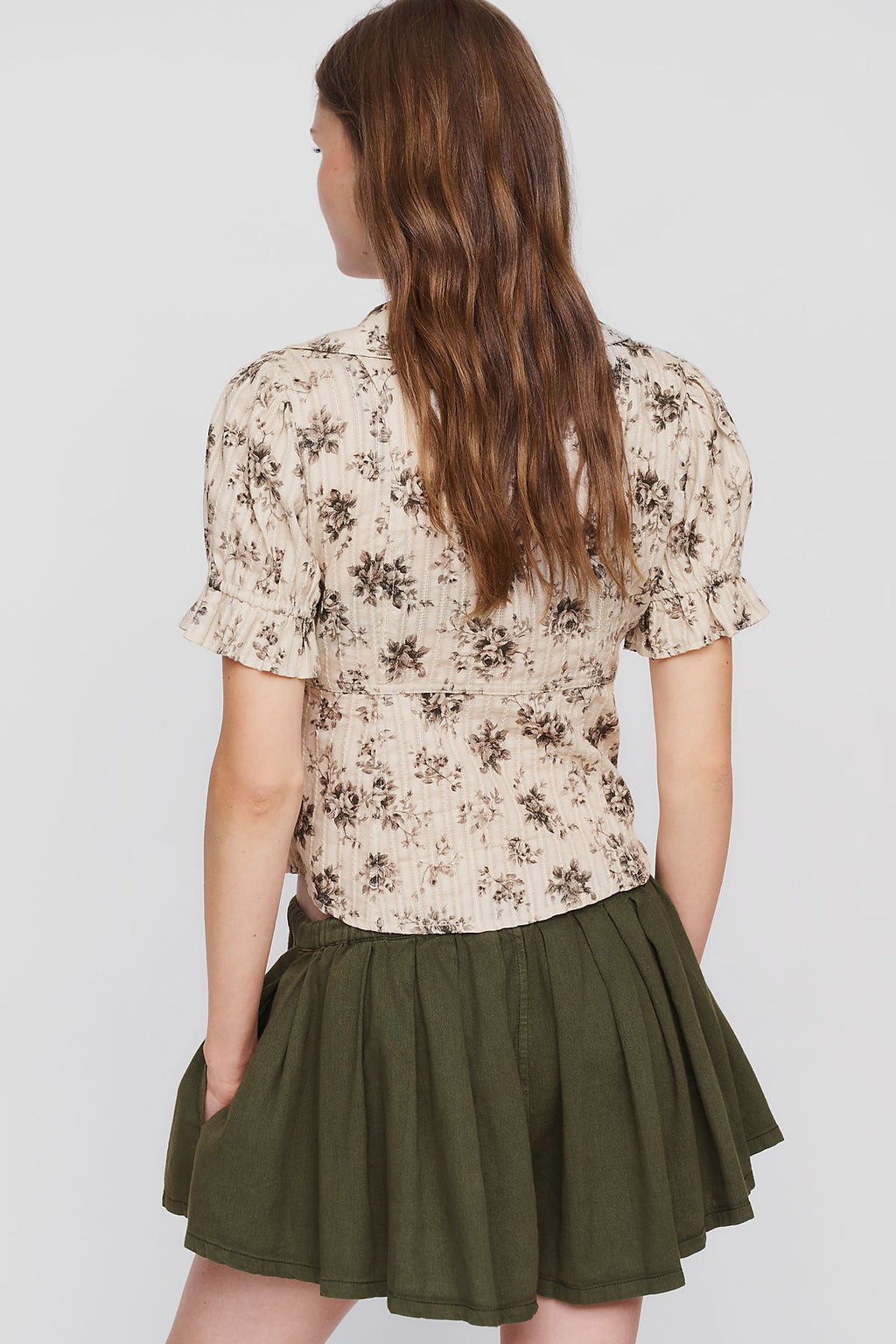 Pilcro Keira Waisted Tuxedo Blouse