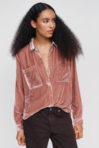 Pilcro Hadley Velvet Relaxed Buttondown Shirt