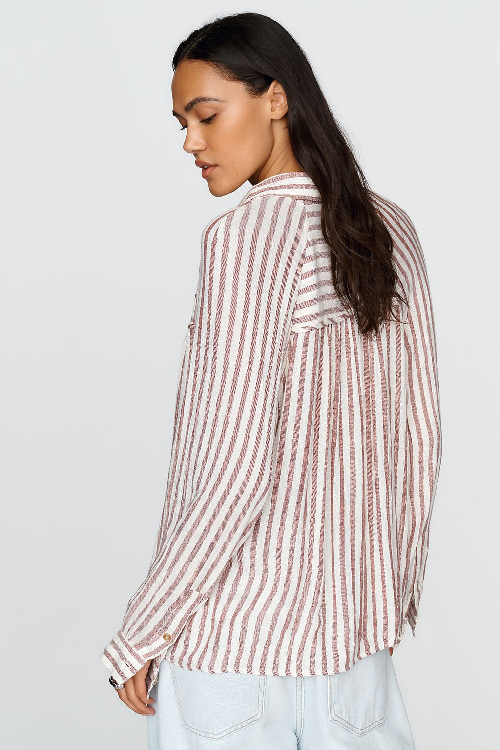 Pilcro Shirred Buttondown Shirt