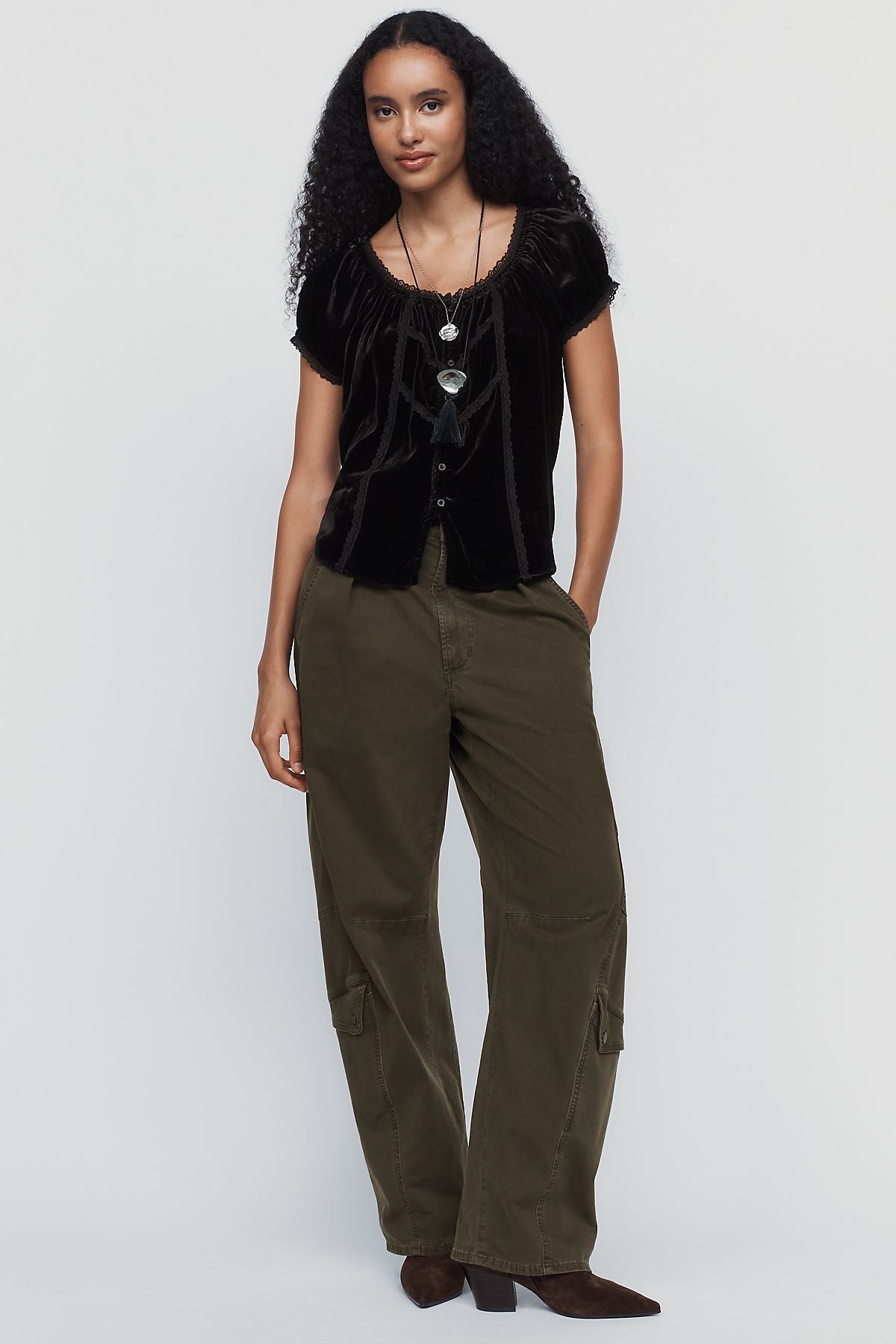 By Anthropologie Amber Velvet Top
