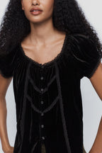 By Anthropologie Amber Velvet Top