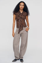 By Anthropologie Sheer Tie-Neck Blouse