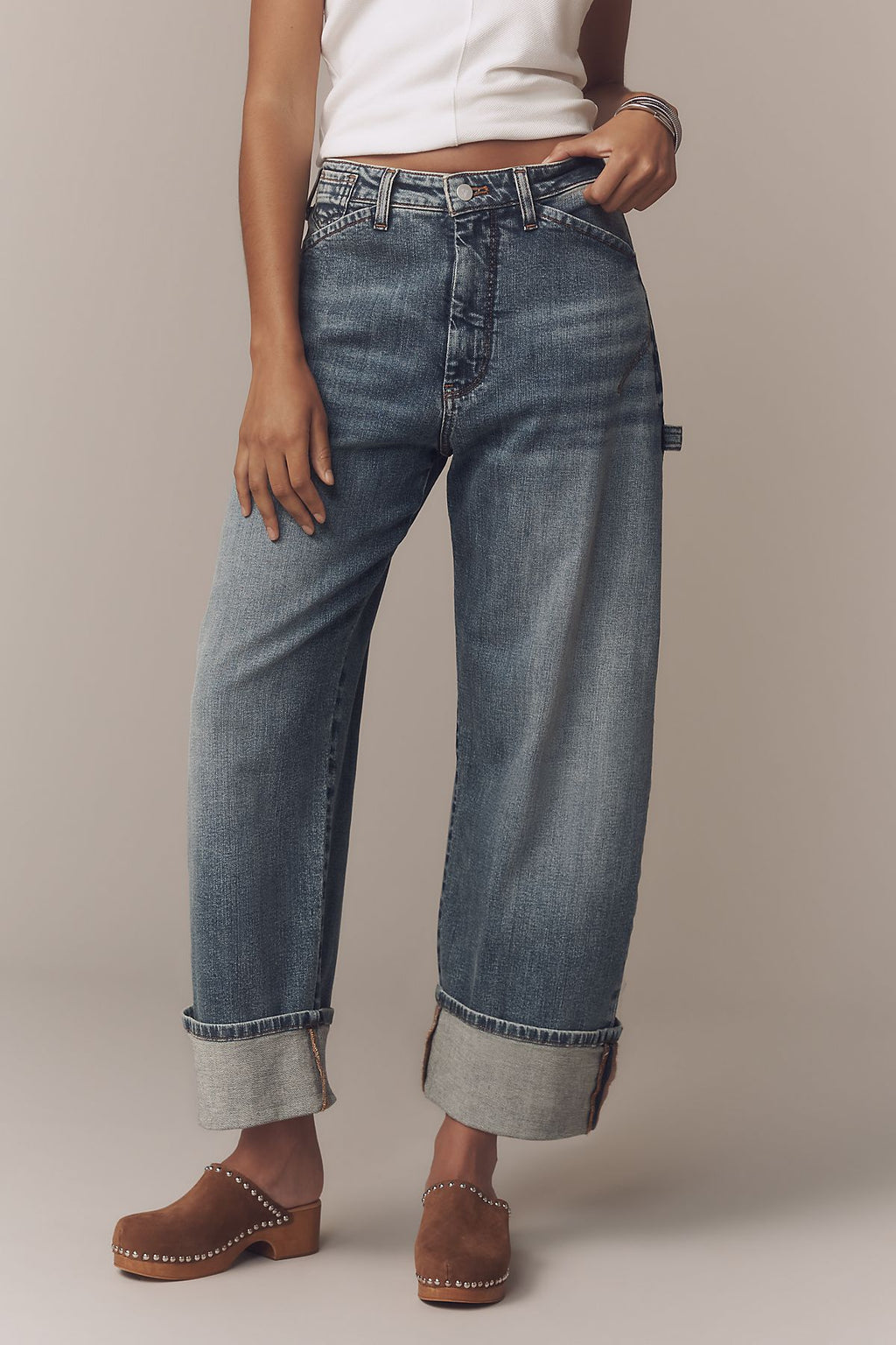 Pilcro Kayden High Rise Carpenter Barrel Leg Jeans