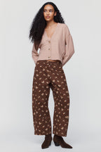 Pilcro Izzie Relaxed Printed Pull On Barrel Pants