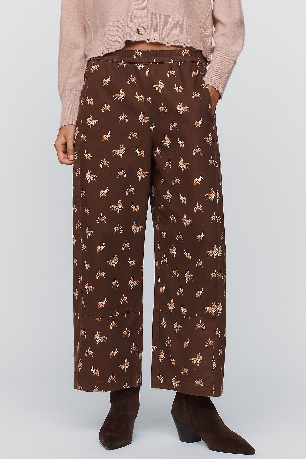 Pilcro Izzie Relaxed Printed Pull On Barrel Pants