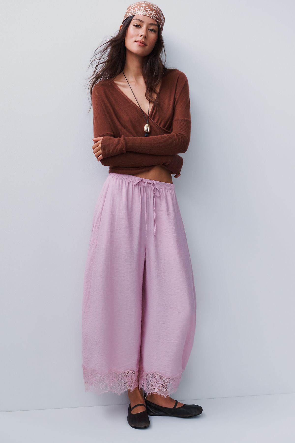 By Anthropologie Reverie Lace-Trim Tapered Pants