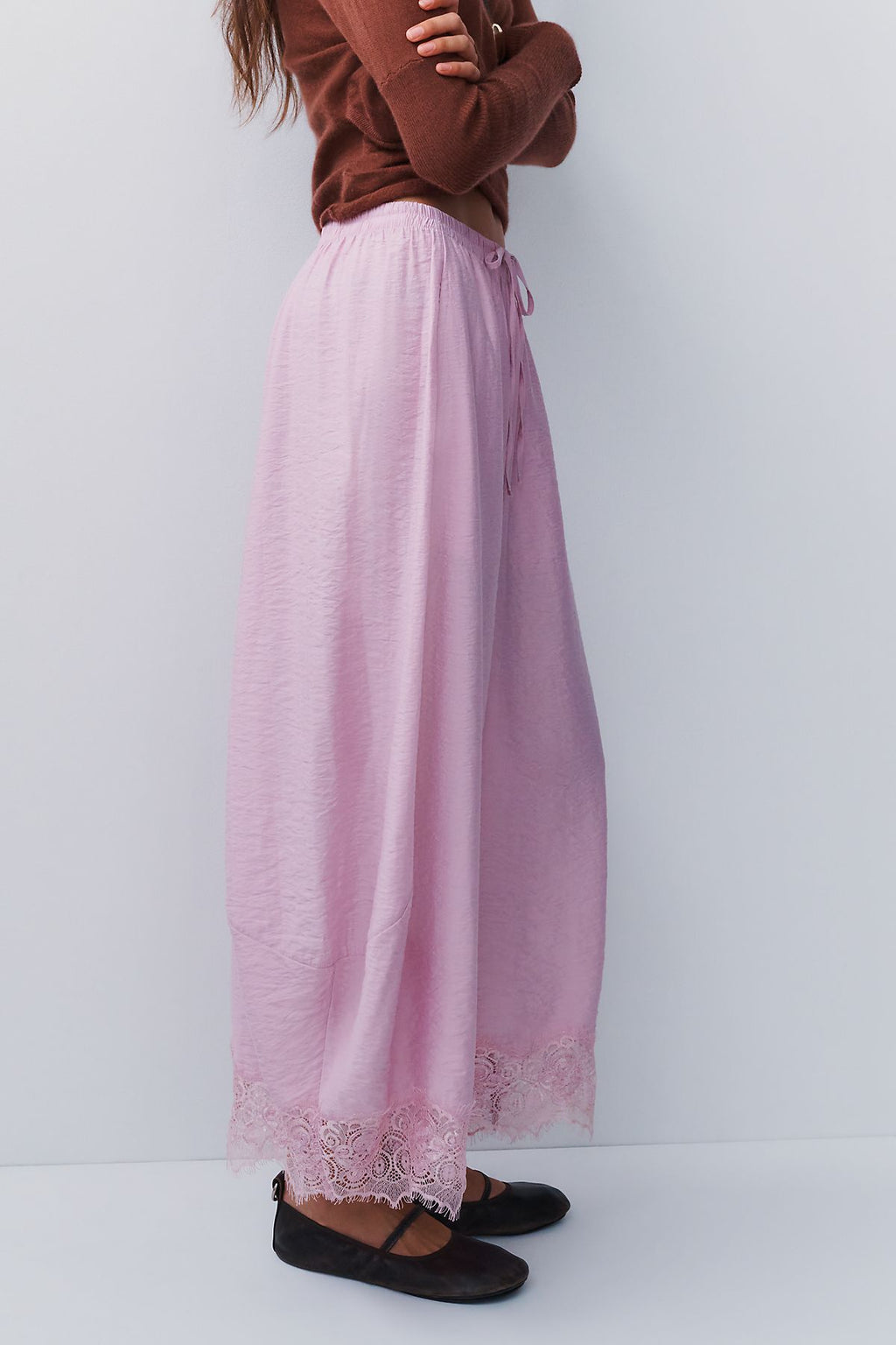 By Anthropologie Reverie Lace-Trim Tapered Pants
