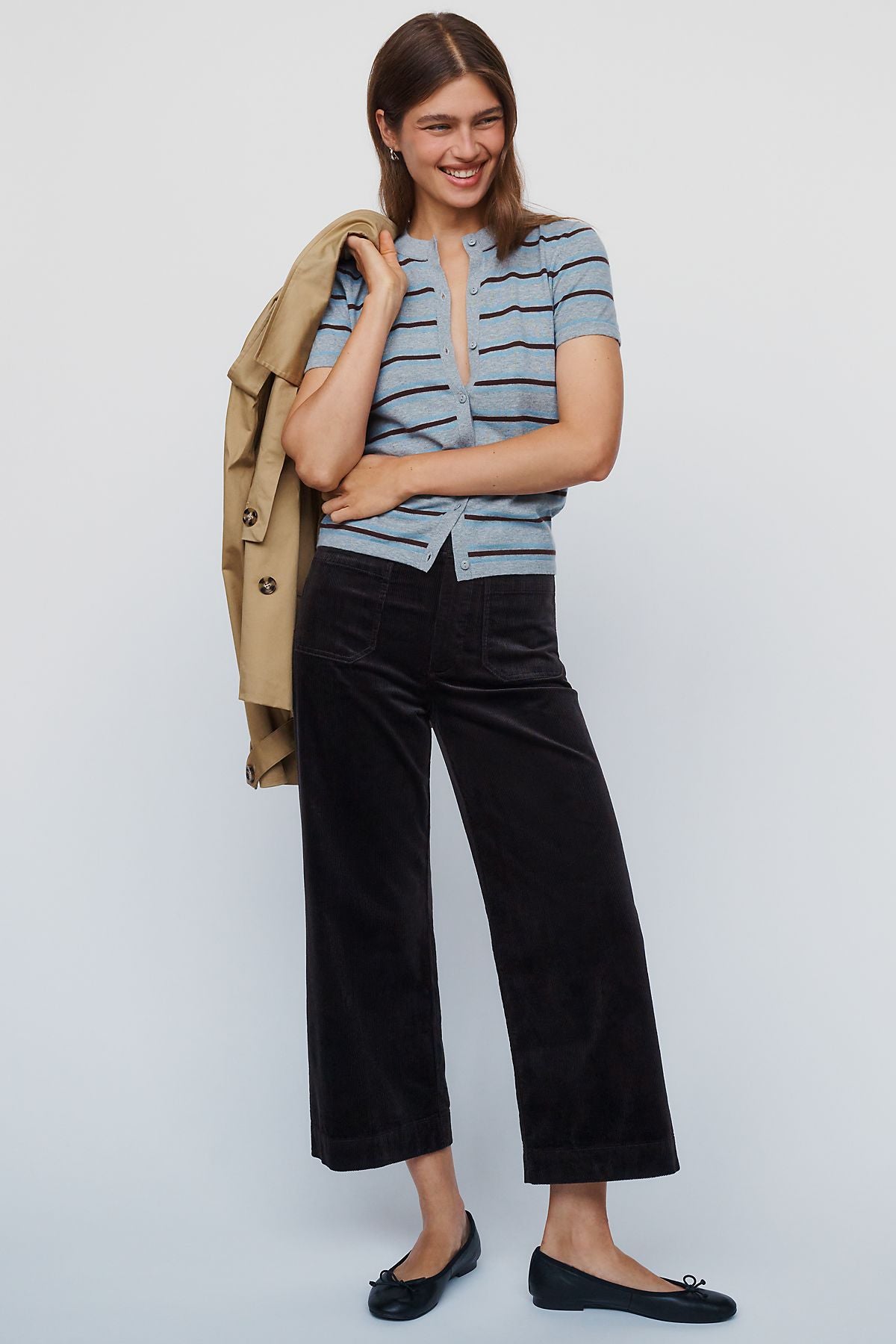 Maeve Colette Corduroy Cropped Wide Leg Pants