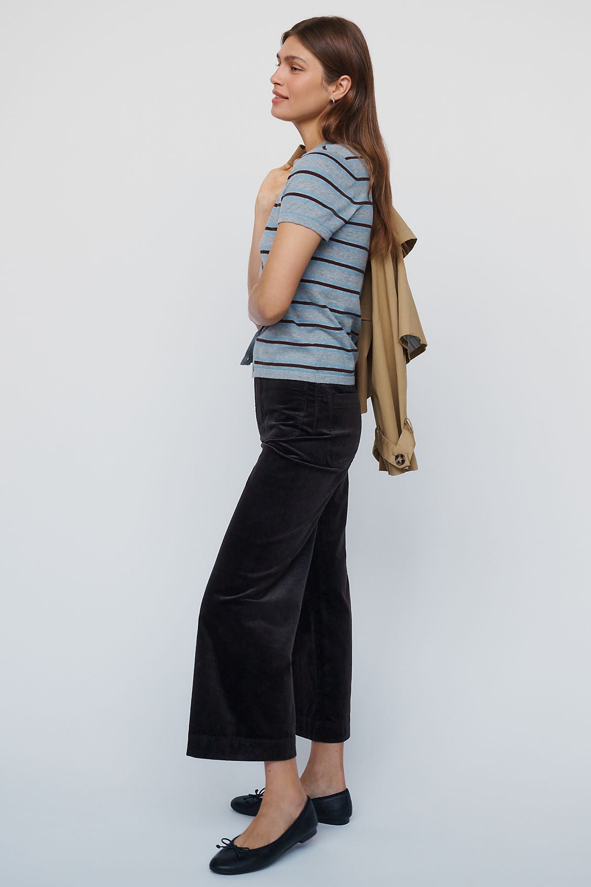 Maeve Colette Corduroy Cropped Wide Leg Pants