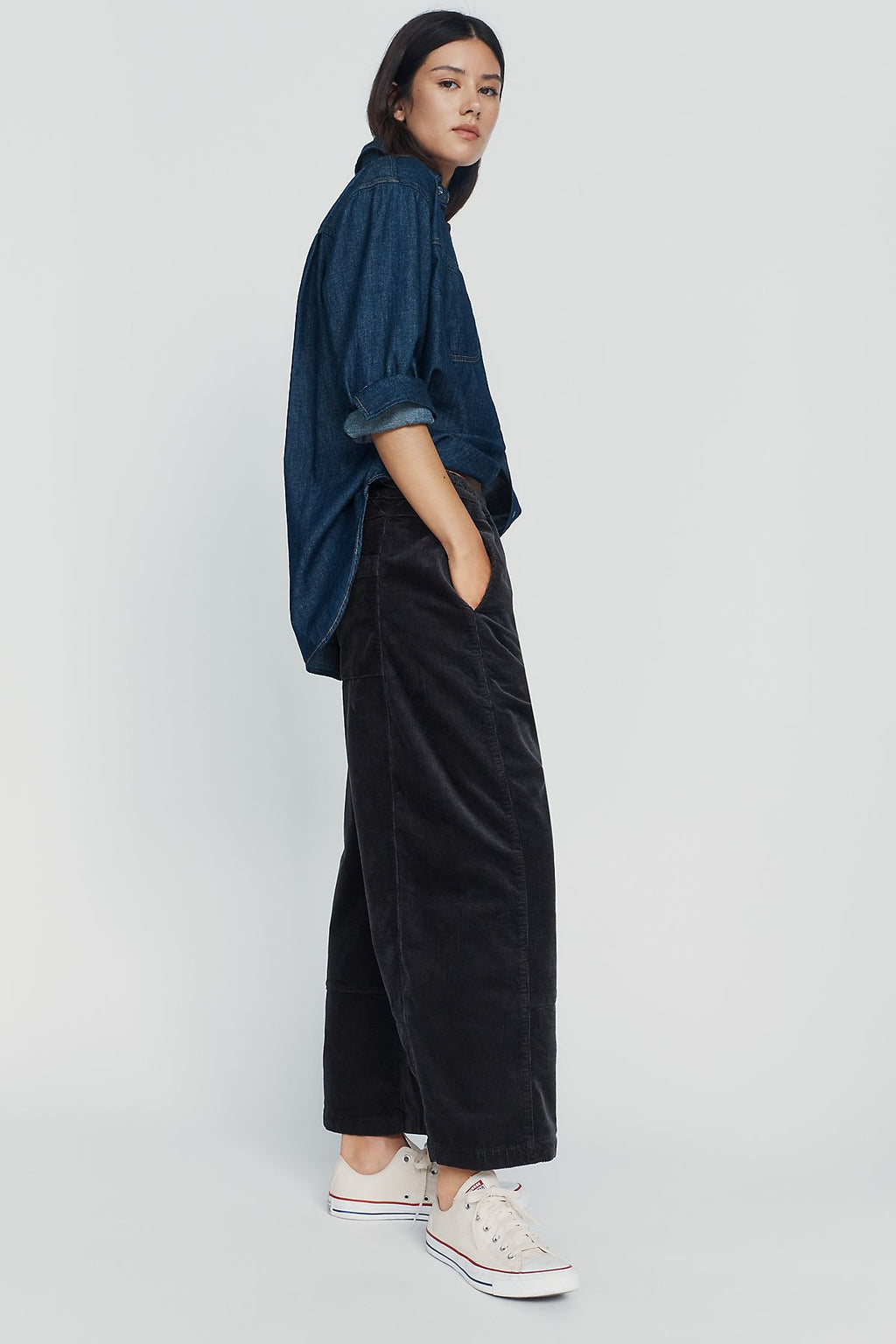 Pilcro Izzie Relaxed Corduroy Pull-On Barrel Pants