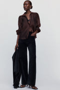 Maeve Colette Full Length Velvet Pants
