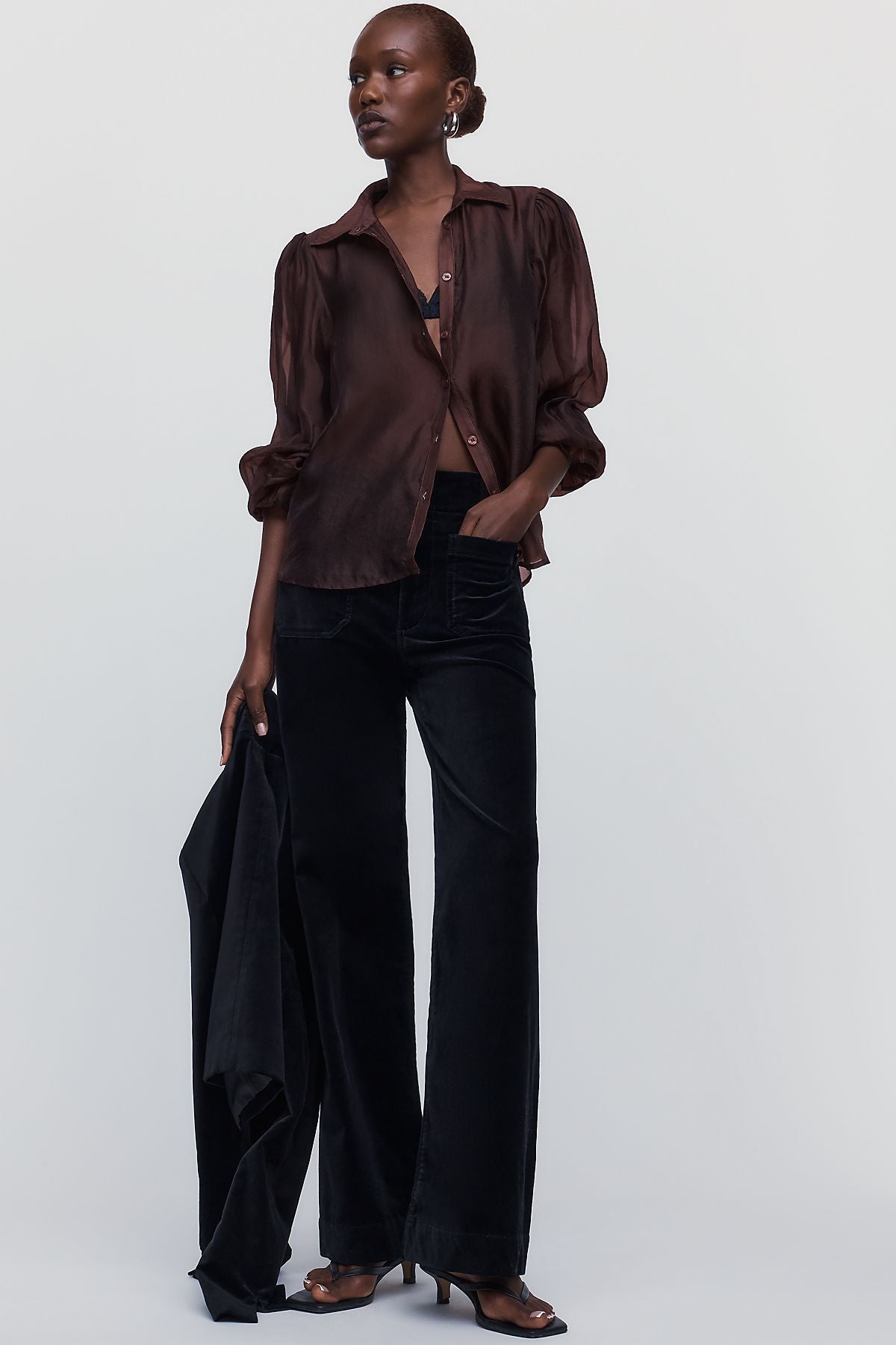 Maeve Colette Full Length Velvet Pants