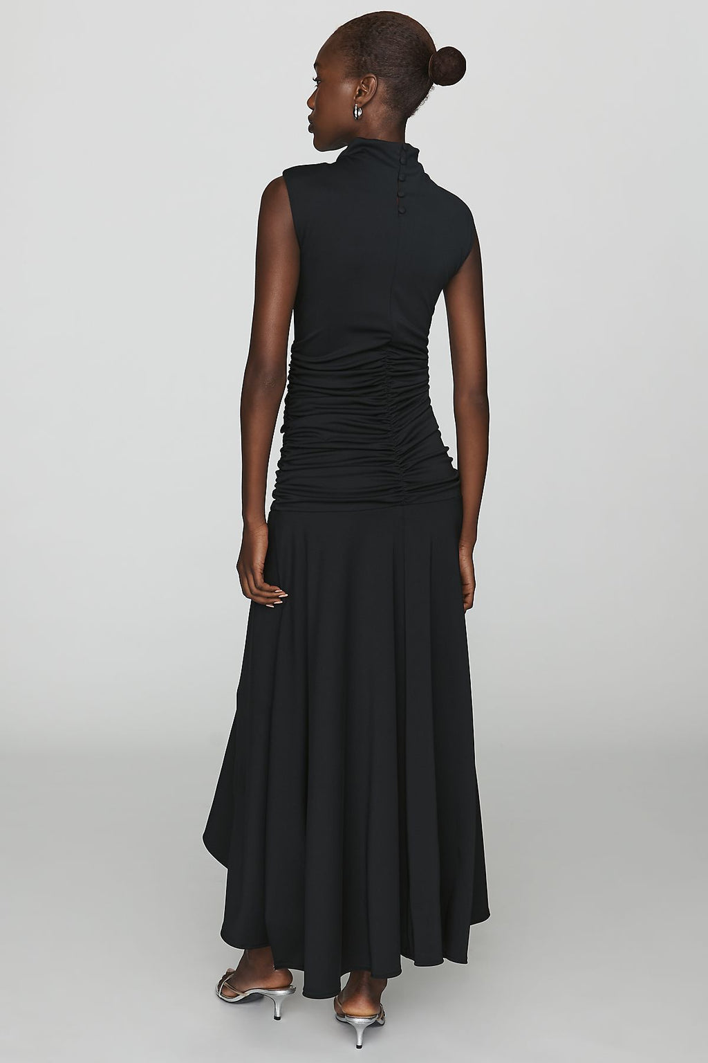 Maeve Mock Ruched Neck Dress