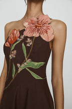 Yukiko Noritake x Anthropologie Asymmetric Floral Midi Dress