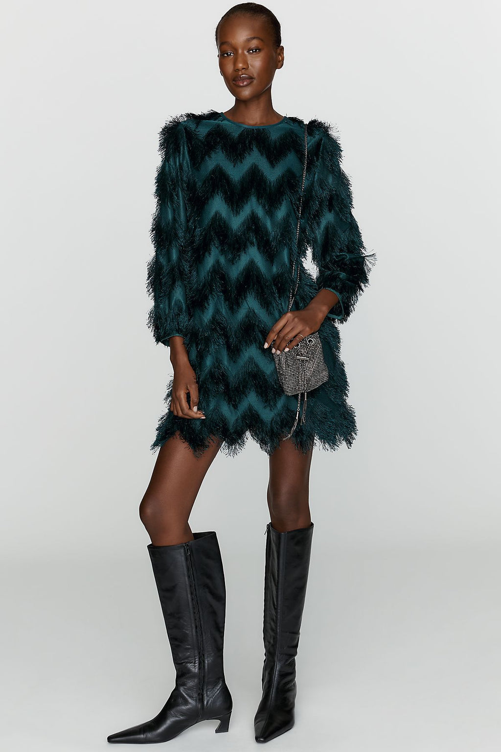 Hutch Fringed Chevron Dress
