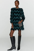 Hutch Fringed Chevron Dress