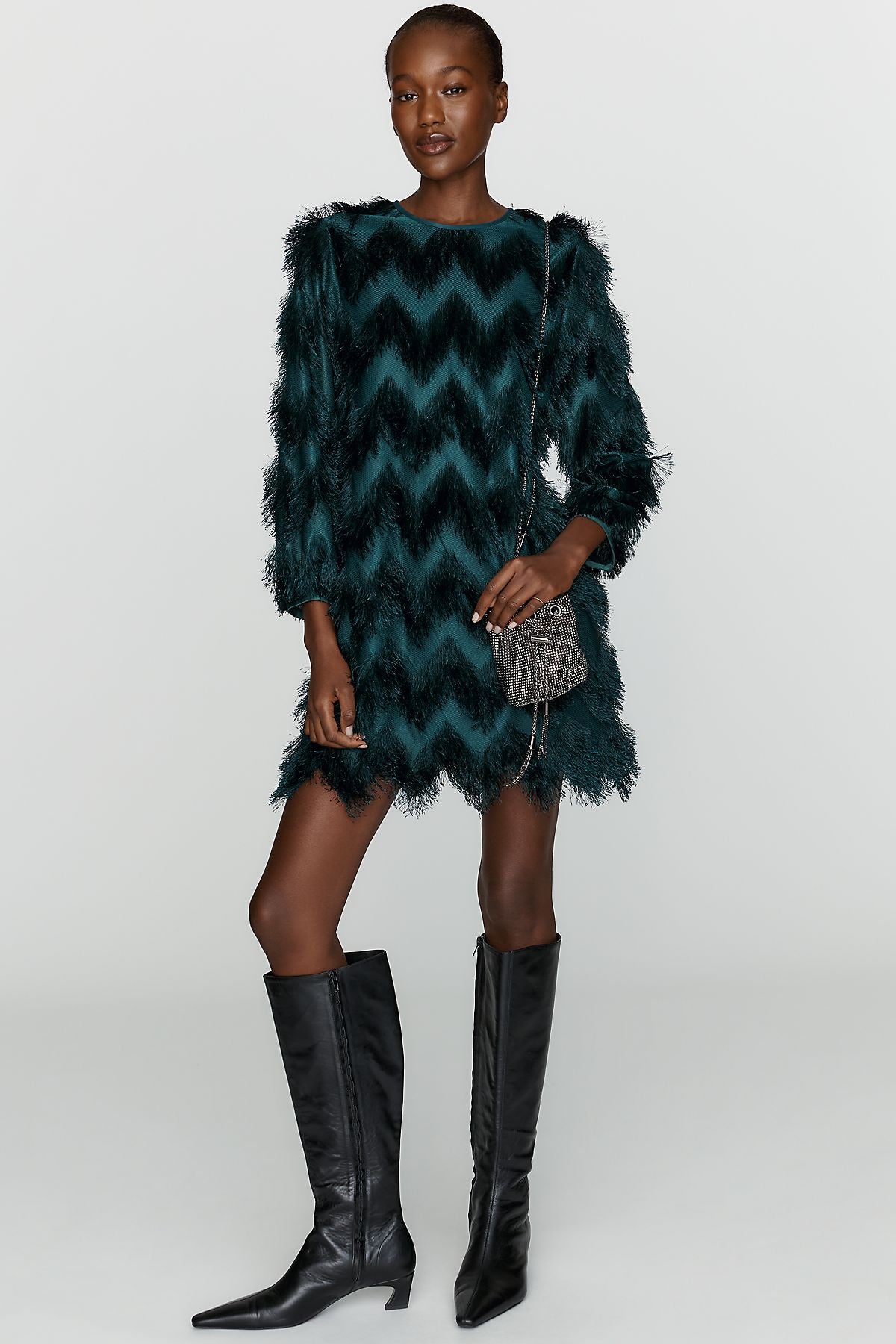 Hutch Fringed Chevron Dress