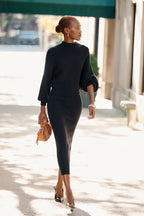 By Anthropologie Ribbed Sweater Midi Dress