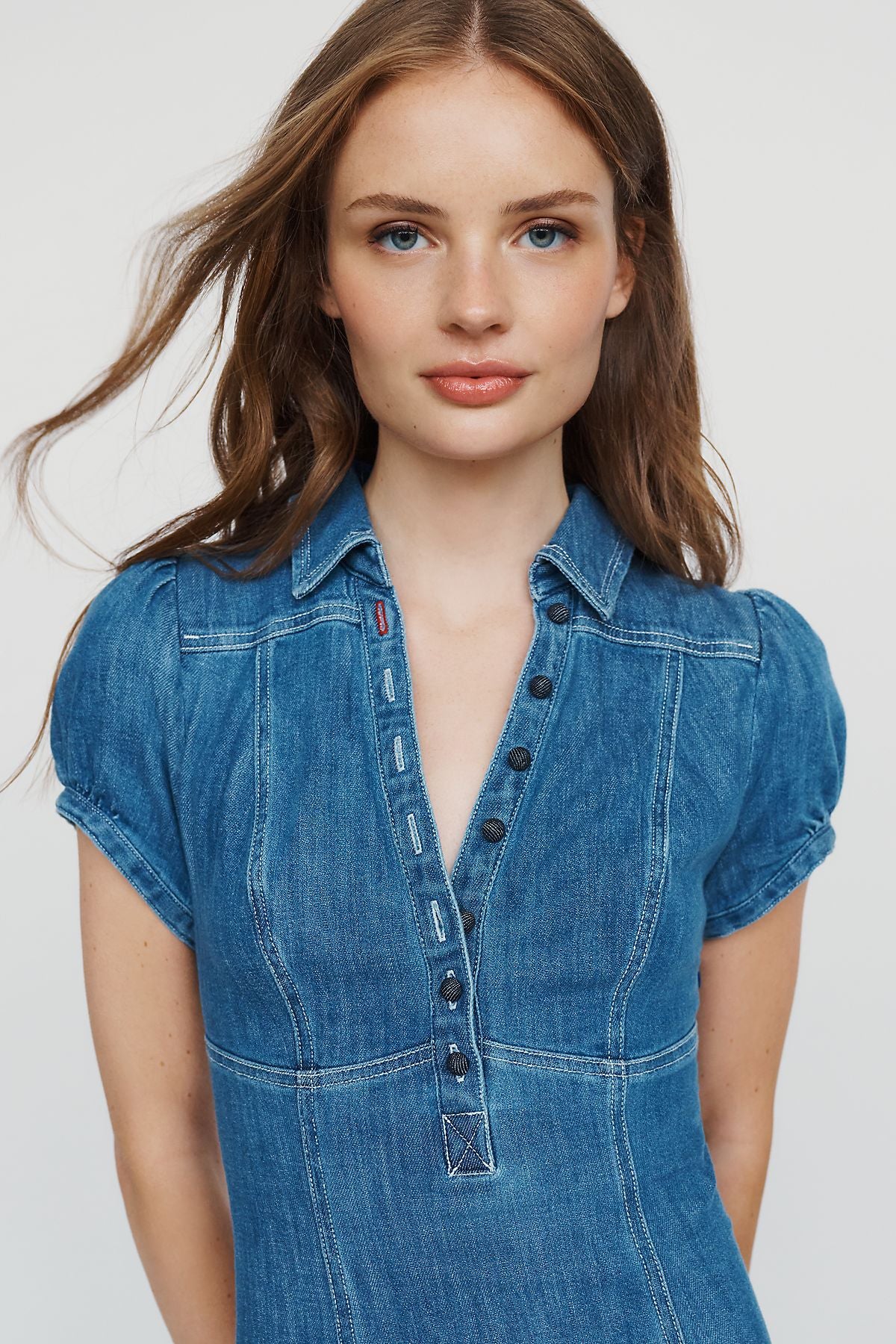 Pilcro Rebekah Denim Slim Midi Dress