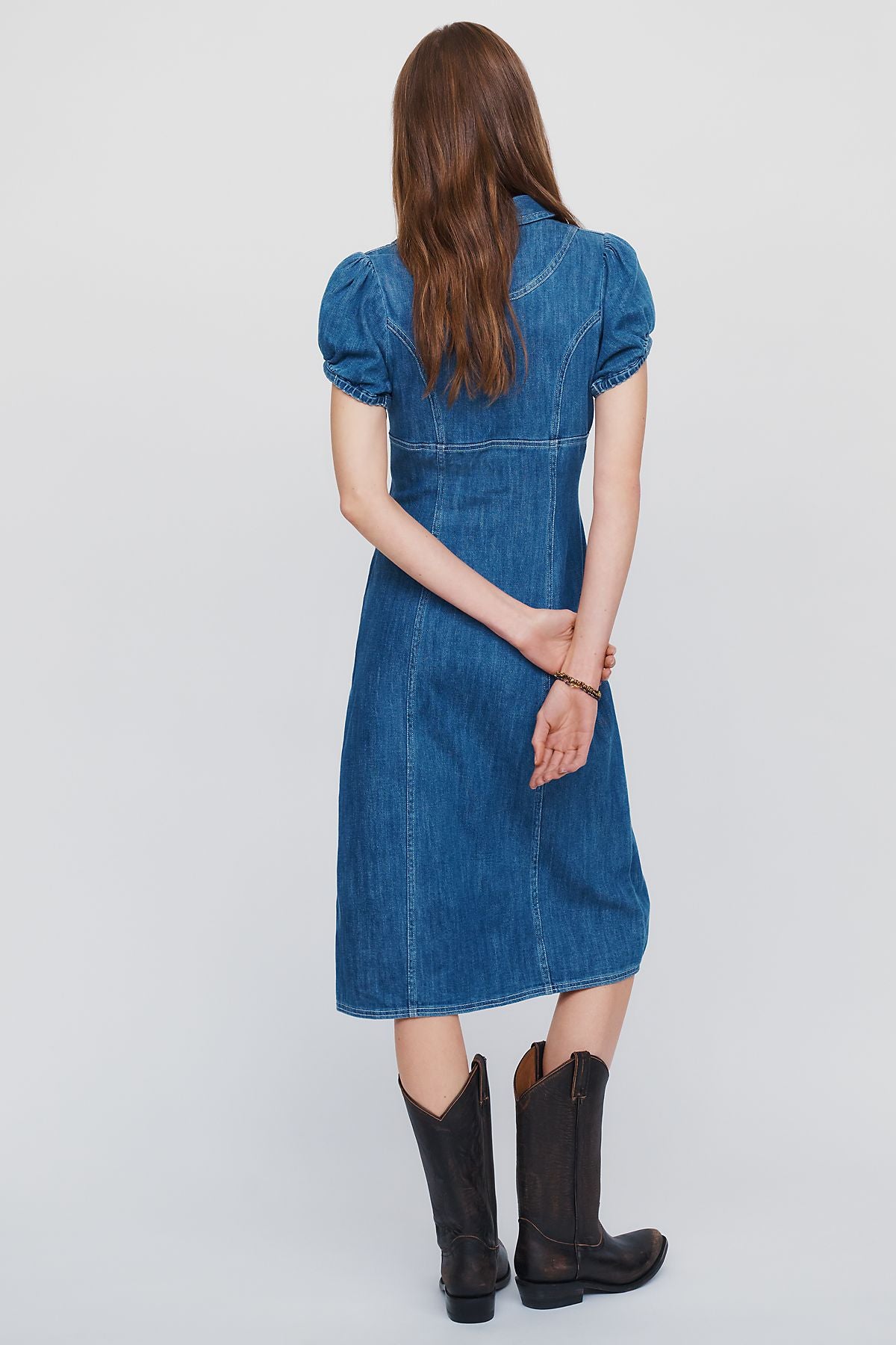 Pilcro Rebekah Denim Slim Midi Dress