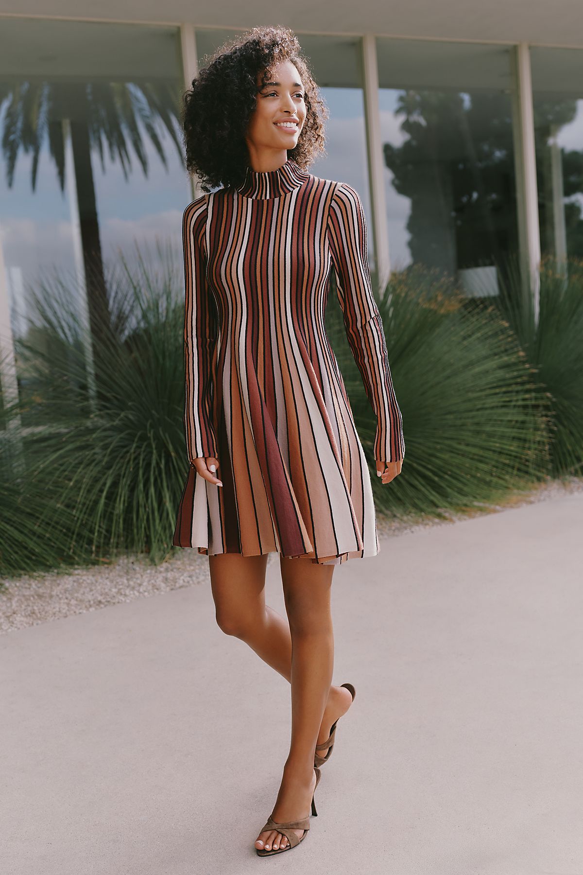 Maeve Mock Neck Mini Dress