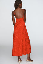 Maeve Clara Scarf-Neck Jacquard Midi Dress