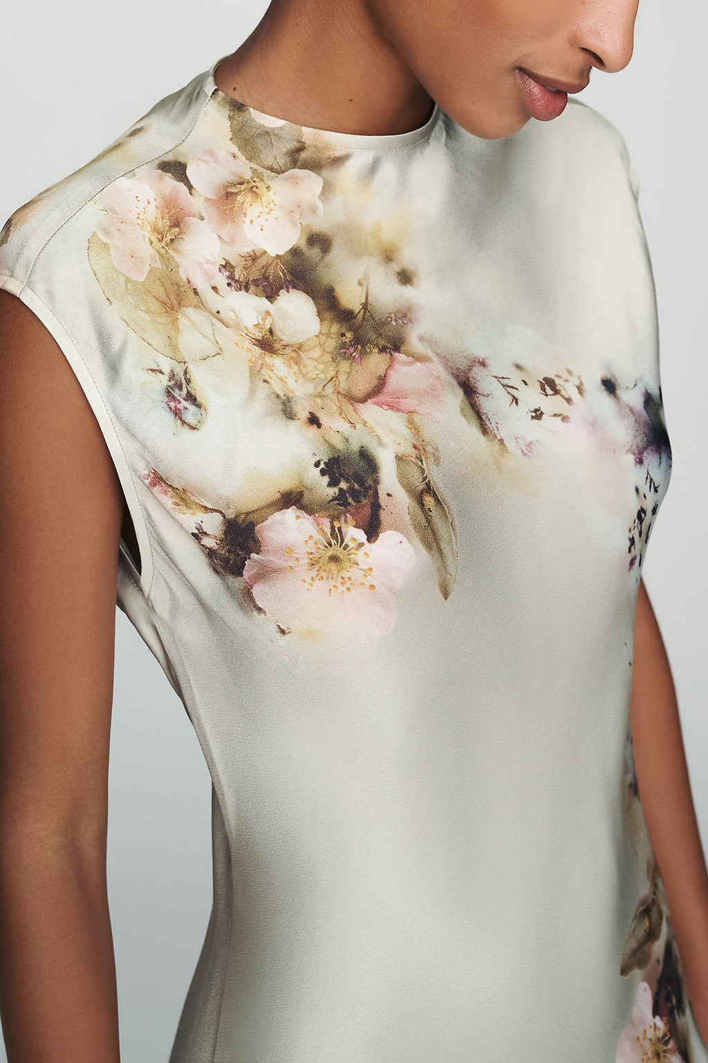 Maeve Charlette Mock Neck Midi Slip Dress