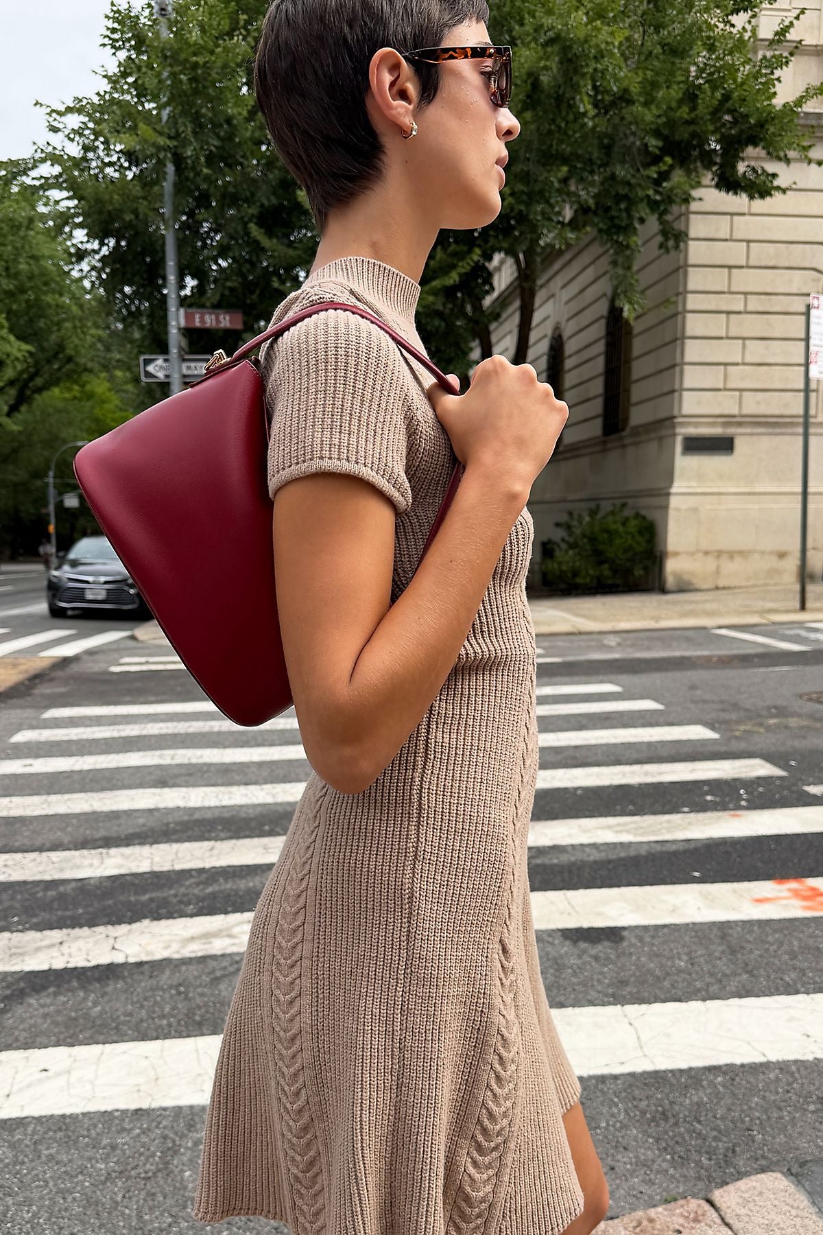 By Anthropologie Cable Knit Sweater Mini Dress