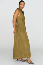 Exquise Tobie Faux Suede Sleeveless Shirtdress