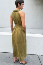 Exquise Tobie Faux Suede Sleeveless Shirtdress