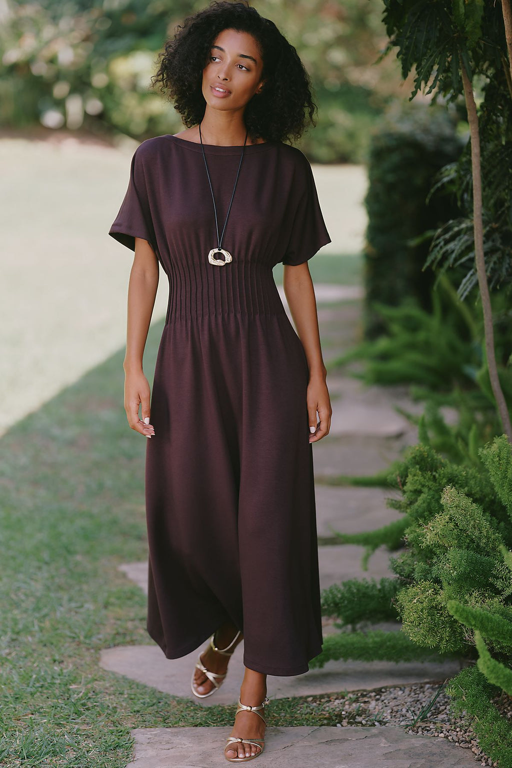 Exquise Tobie Boat Neck Midi Dress