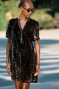 Pilcro Aly Velvet Puff-Sleeve Mini Dress