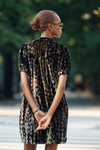 Pilcro Aly Velvet Puff-Sleeve Mini Dress