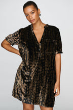 Pilcro Aly Velvet Puff-Sleeve Mini Dress