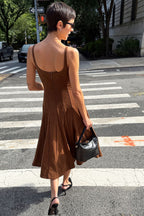 Maeve Tarryn Suede Fit & Flare Midi Dress