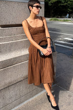 Maeve Tarryn Suede Fit & Flare Midi Dress