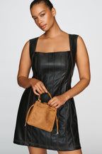 Pilcro Faux Leather Mini Dress