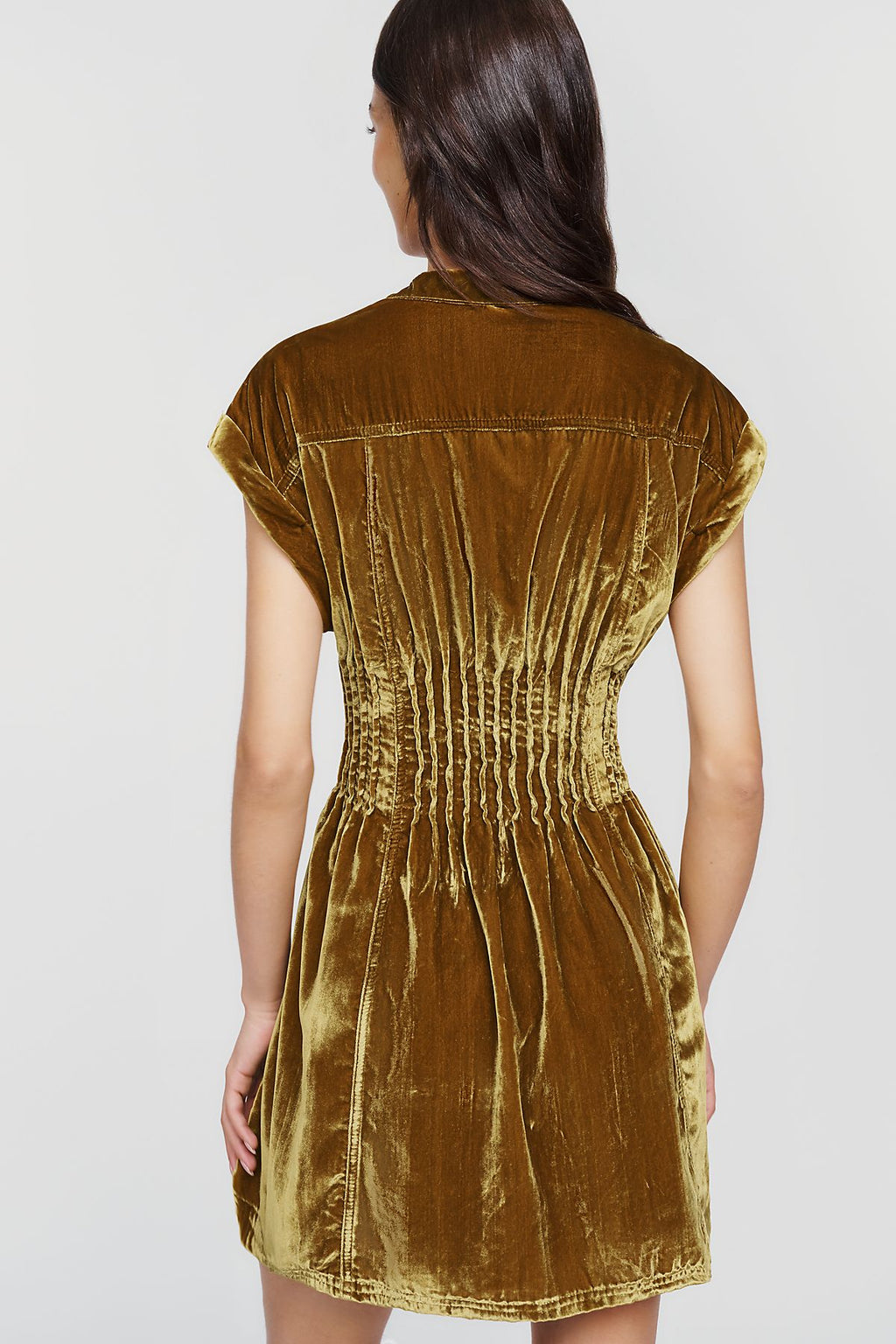 Pilcro Linden Velvet Waisted Mini Dress