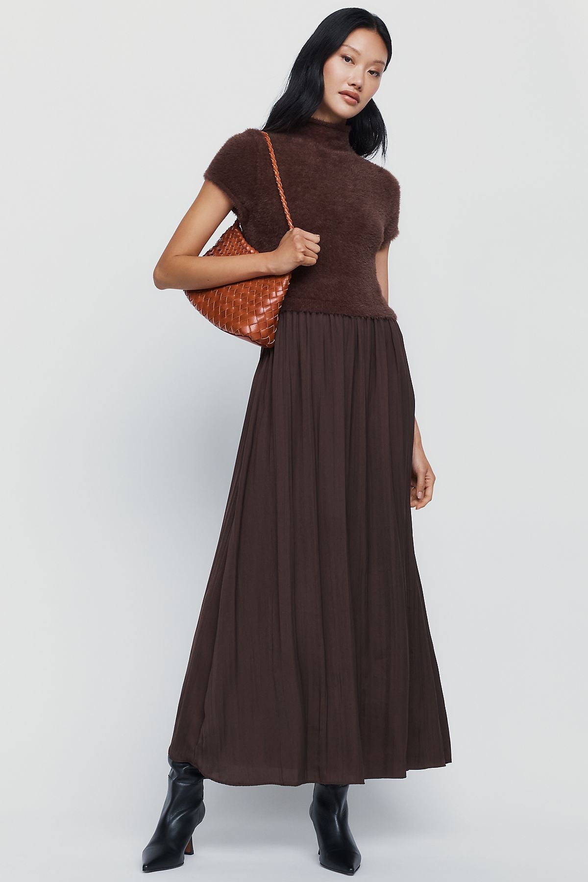 By Anthropologie Thea Twofer Eyelash Sweater Dress