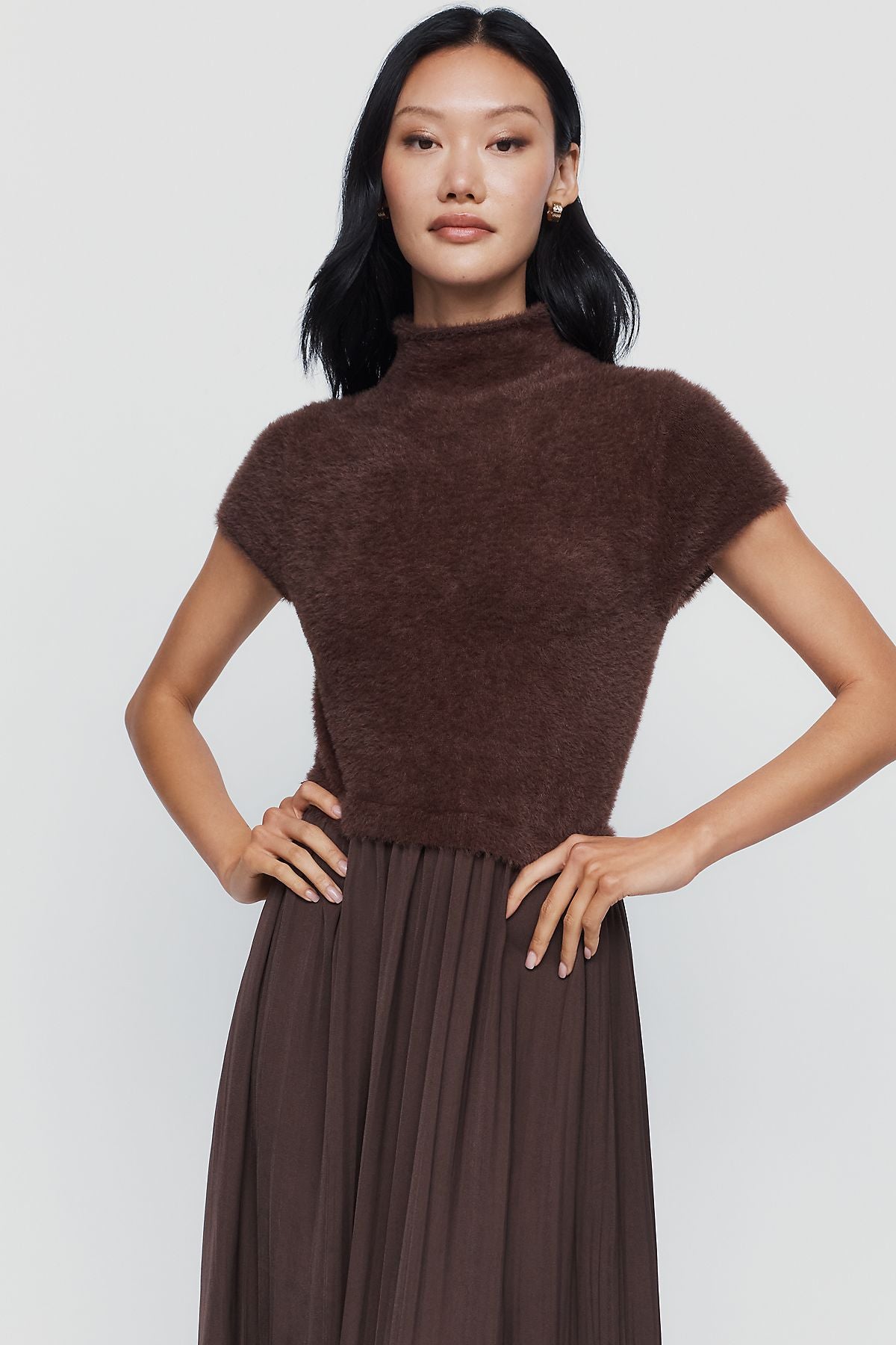 By Anthropologie Thea Twofer Eyelash Sweater Dress