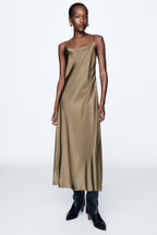 By Anthropologie Ingrid 100% Silk Midi Slip Dress