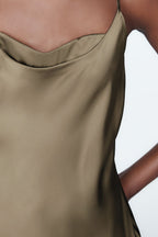 By Anthropologie Ingrid 100% Silk Midi Slip Dress