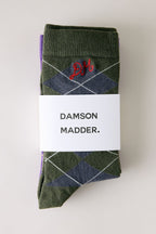 Chaussettes à carreaux vichy mélangés Damson Madder, lot de 2