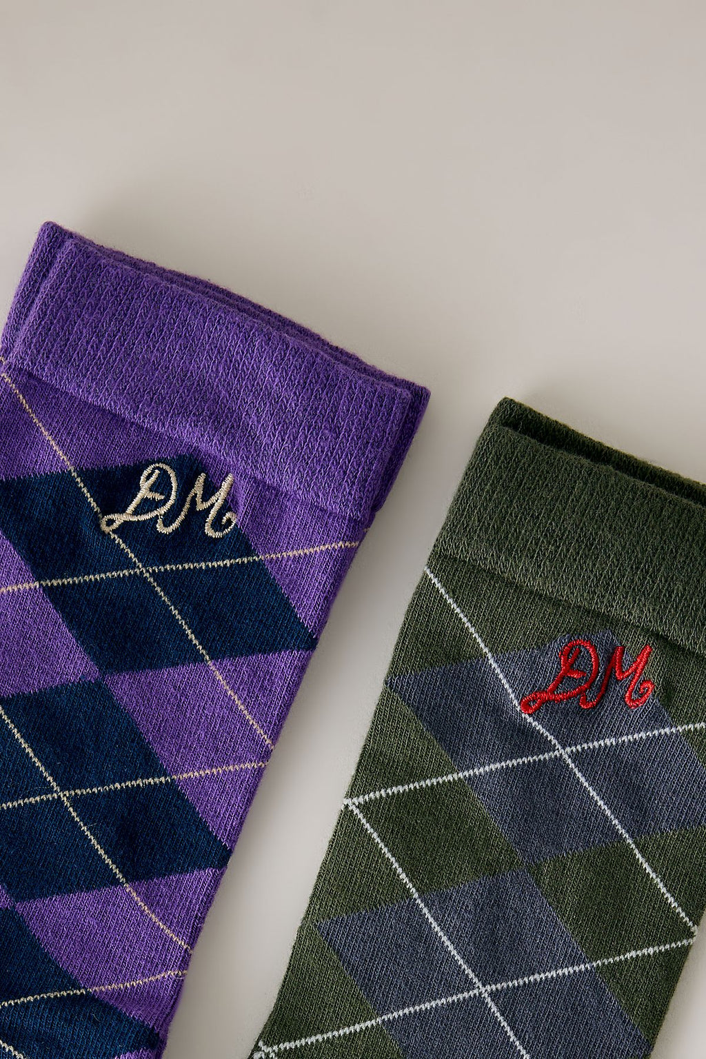 Chaussettes à carreaux vichy mélangés Damson Madder, lot de 2
