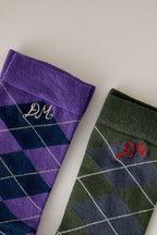 Chaussettes à carreaux vichy mélangés Damson Madder, lot de 2