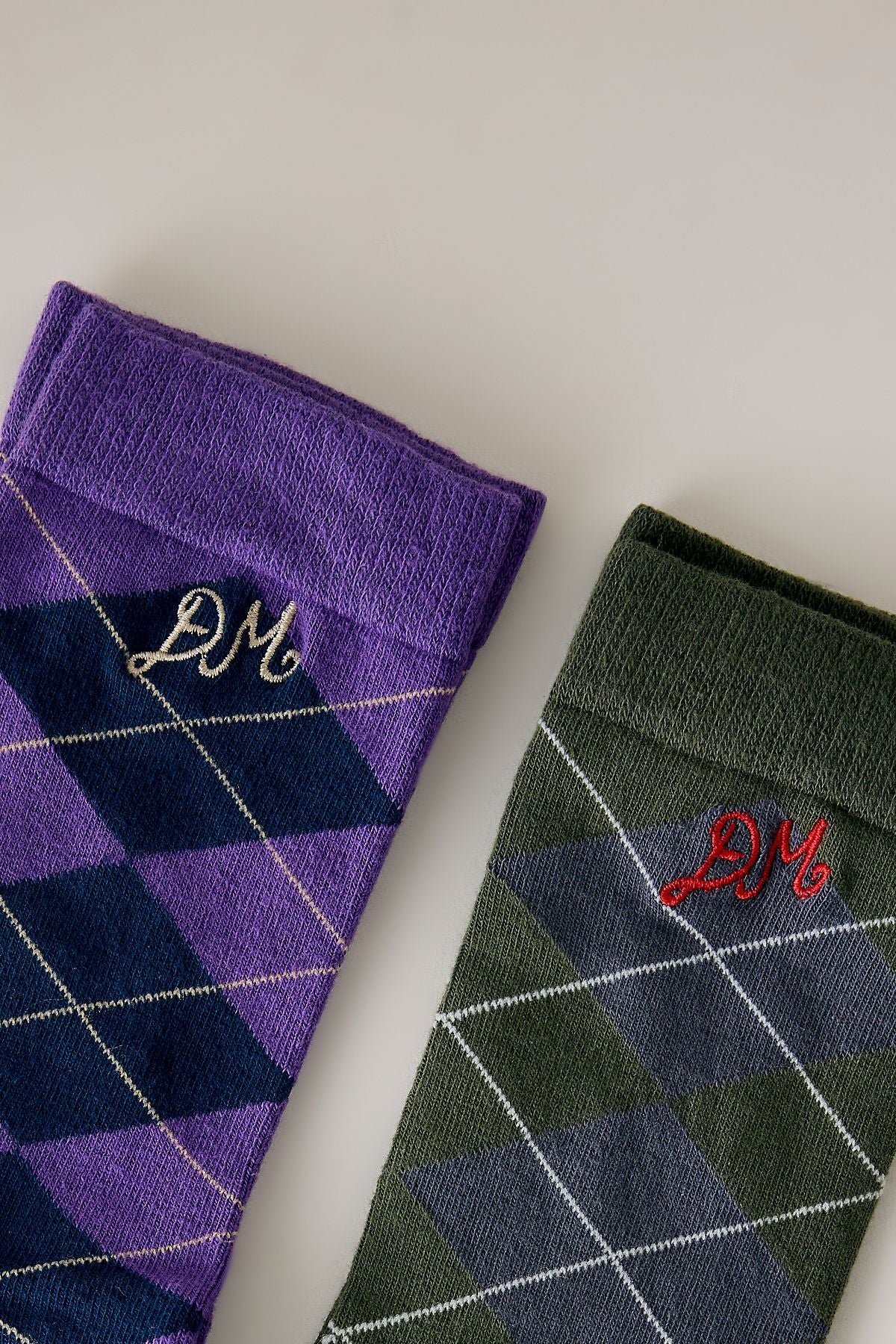 Chaussettes à carreaux vichy mélangés Damson Madder, lot de 2